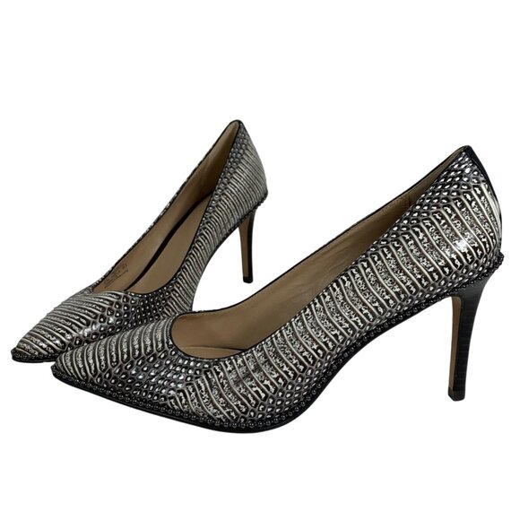 COACH Smith Beadchain Heel Genuine Snakeskin 3.5 Heel Style #Q8930 SZ 8.5 EUC - Picture 2 of 10